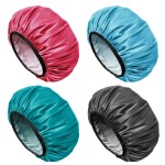Aquior Shower Cap for Women Reusable, Extra Large Shower Cap for Men,Satin EVA Double Layer Waterproof Hair Cap For Long Hair, 4 Pieces