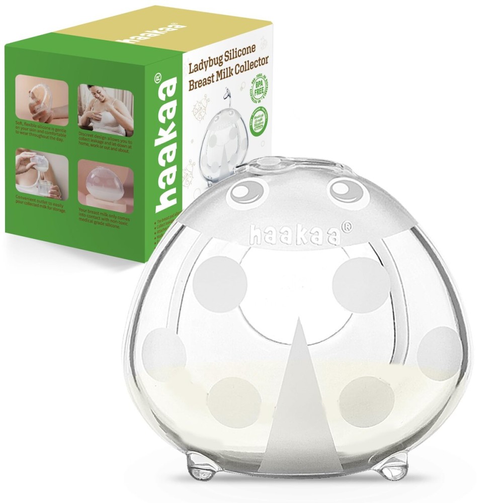 haakaa Ladybug Milk Collector 1.4oz/40ml 1pc - Wearable Nursing Cup | Soft Breast Shell | Breastmilk Saver | Portable Letdown Catcher for Pumping On The Go Breastfeeding Moms, Protects Sore Nipples