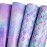PlandRichW Birthday Wrapping Paper Folded for Girls Kids Baby Women Mermaid Scale Scallop Galaxy 4 Styles of Gift Wrapping Paper for Weddings Graduation Anniversaries 12 Sheets 20 X 29 Inch