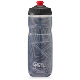 Polar Bottle Breakaway Insulated Water Bottle - BPA Free, Cycling & Sports Squeeze Bottle (Jersey Knit - Charcoal, 20 oz)
