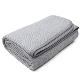ACUSHLA Merino Wool Camp Blanket - Warm Thick Washable Large Bed Throw for Couch Sleeping Grass Stadium Picnic Hiking Van, Grey 79 x 63