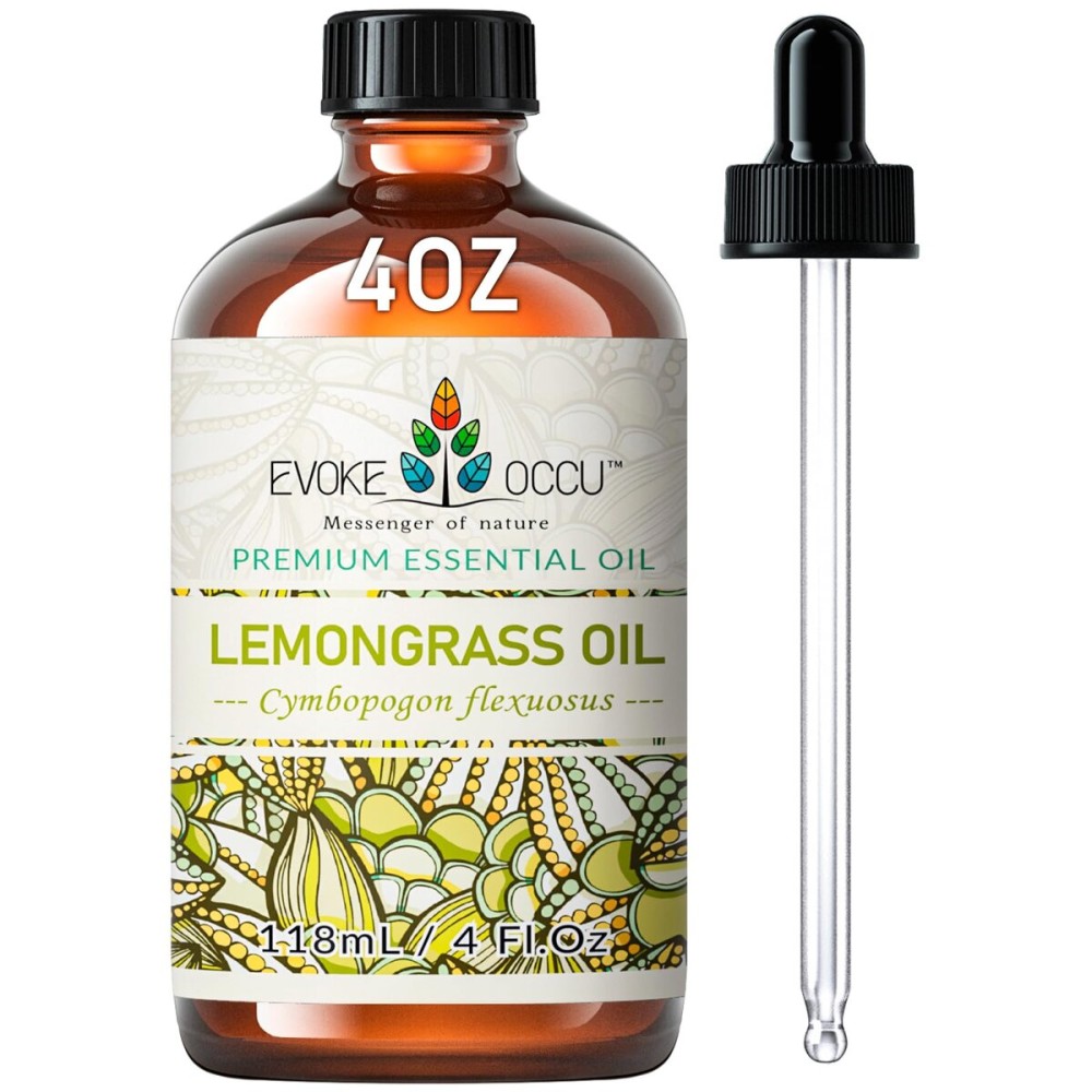 EVOKE OCCU Lemongrass Essential Oil for Diffuser Candle Spray Soap Making - 4 FL Oz