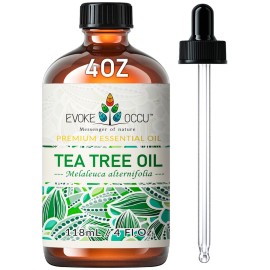 EVOKE OCCU 100% Pure Tea Tree Oil, for Skin, Face, Toenails, Add to Body Wash, Soap, Foot Soak - 4 FL Oz