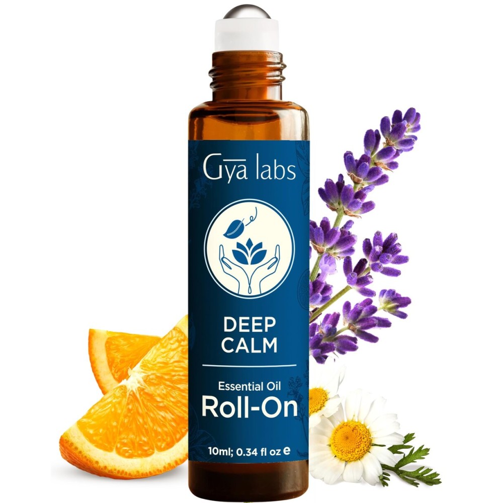 Gya Labs Deep Calm Essential Oil Roll On - 0.34 Fl Oz - Travel Size Roller for Camping, Skin, Aromatherapy Relief, Convenience