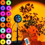 XINJI Sunset Lamp Projector Rainbow Projection Lamp Romantic Led Sunset Projection Light for Party Photo Vlog Background Bedroom (16 Colors)