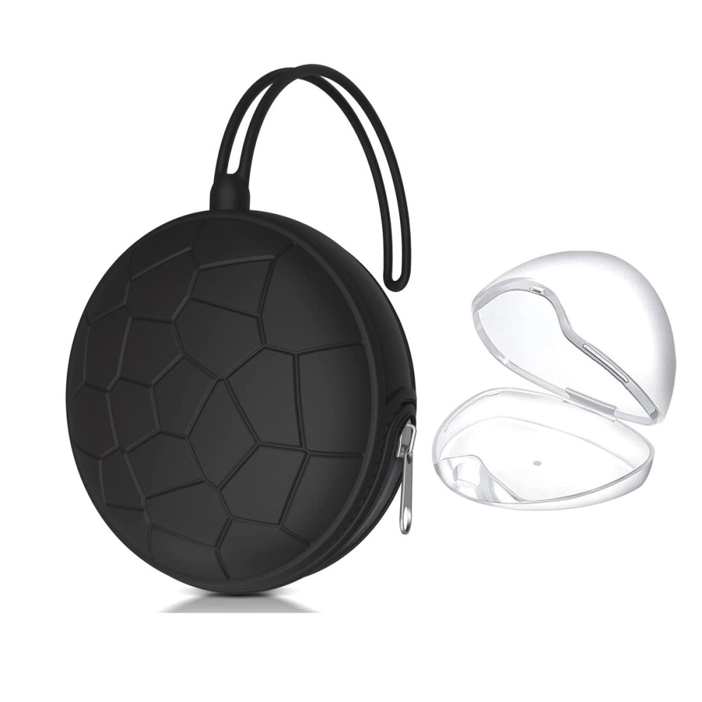 Smlpuame Pacifier Holder Case,BPA Free Portable Pacifier Storage Container,Silicone Baby Pacifier Cover Pouch for Diaper Bag Stroller,Travel Outdoor Activities,Easy to Clean(Black)