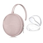 Smlpuame Pacifier Holder Case,BPA Free Portable Pacifier Storage Container,Silicone Baby Pacifier Cover Pouch for Diaper Bag Stroller,Travel Outdoor Activities,Easy to Clean(Pink)