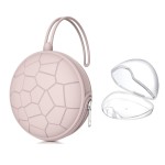 Smlpuame Pacifier Holder Case,BPA Free Portable Pacifier Storage Container,Silicone Baby Pacifier Cover Pouch for Diaper Bag Stroller,Travel Outdoor Activities,Easy to Clean(Pink)