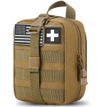 first aid kit bag empty Molle ifak pouch emt tactical medical pouch med rip away belt pouch small rescue tool pouches (TAN)