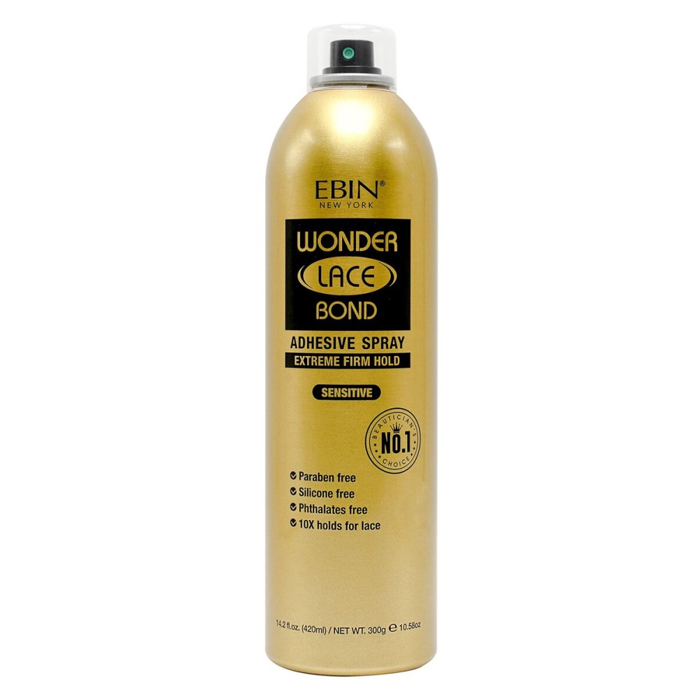 EBIN NEW YORK Wonder Lace Bond Adhesive Spray Sensitive - Extreme Firm Hold 14.2 fl. oz./ 420mL |Sensitive Use, Fast Drying,No Residue, No Build-up, Powerful Hold, All-Day Hold, Easy Daily Wig Install