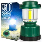 LED Camping Lantern, COB Battery Lanterns 4D Batteries Powered 2500LM, Water Resistant Emergency Light for Power Outage, Hurricane, Hiking