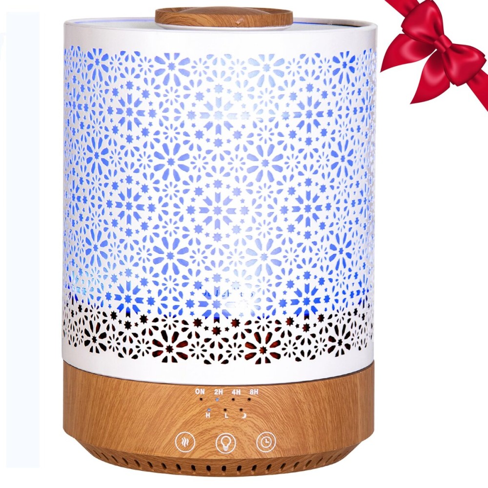 BlueHills 2500 ML Humidifier with Essential Oil Diffuser Combo Aroma Home Dcor Design for Large Bed Bath Kids Baby Living Rooms Big Capacity LED Lights Scent Ultrasonic Cool Mist Wood Grain F006