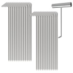 OK5STAR Metal Tent Stakes Heavy Duty 9 Inch with Puller Tool, 25 Pack Anti-Rust Galvanized Steel Ground Anchors Camping Tarp Stakes for Inflatables Outdoor Decorations