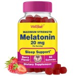 WellYeah Melatonin Gummies 20mg | Sleep Support | Maximum Strength Melatonin 20mg Gummies for Adults | Fast Dissolved | Great Berry Flavor | 60 Count | Vegan, Non GMO