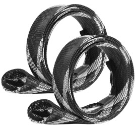 SF Standard Spinning Rod Sock Fishing Rod Sleeve Rod Cover Braided Mesh Rod Protector Pole Gloves Fishing Tools for Spinning Fishing Rod Black-White-2PCS Fit Spinning Rod 6-1/2FT to 7-1/2FT