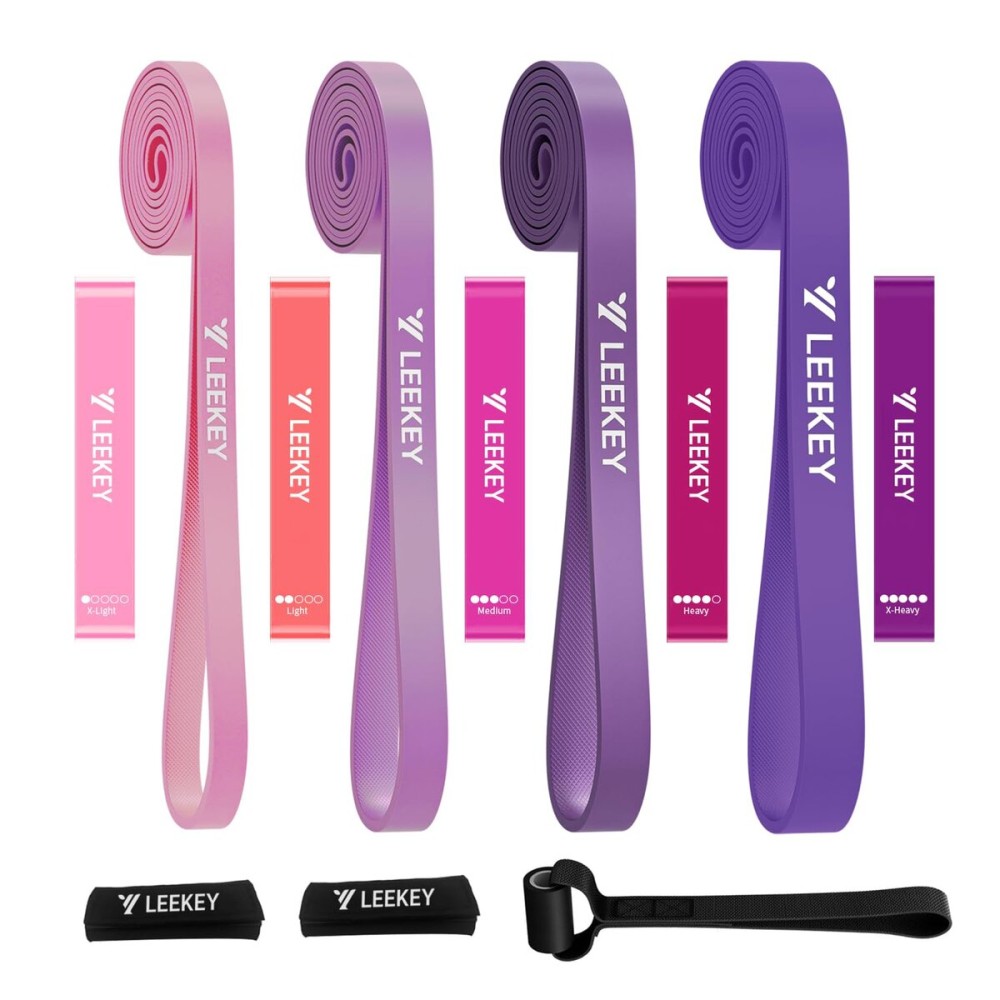 LEEKEY Resistance Bands, Exercise Bands with Handles,Pull Up Assist Bands - Band Set with Door Anchor - Bands for Working Out,Band for Men and Women Fitness Training,Home Workouts