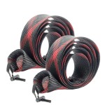 SF XXL Spinning Rod Socks Braided Mesh Fishing Rod Sleeve Cover Protector Pole Gloves Black-Red-2PCS Fit Spinning as Musky Rod