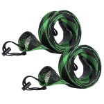 SF Spinning Rod Socks Braided Mesh Fishing Rod Sleeve Cover Protector Pole Gloves Green-Black-2PCS Fit Spinning Rod up to 8.0FT
