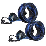 SF Spinning Rod Socks Braided Mesh Fishing Rod Sleeve Cover Protector Pole Gloves Blue-Black-2PCS Fit Spinning Rod up to 8.0FT