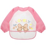 JNINTH Baby Bibs Waterproof and Wipeable-Eat and Play Smock Apron(6-36 Months) (One Size, Pink Bow)