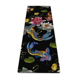 nuveti Yoga Mat Print Extra Thick TPE Non Slip Fitness Exercise Mat with Carrying Bag,72x24 Extra Thick 6MM Exercise & Workout Mat for Yoga, Pilates Fitness and Floor Exercises