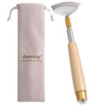 Aznrszy Best Telescoping Back Scratcher, Back-Scratcher for Women Men Kids with Wood Handle, Steel Massage Roller, Wide Claw, Handheld Head Scratcher Back Massager Extend Up to 24Inch