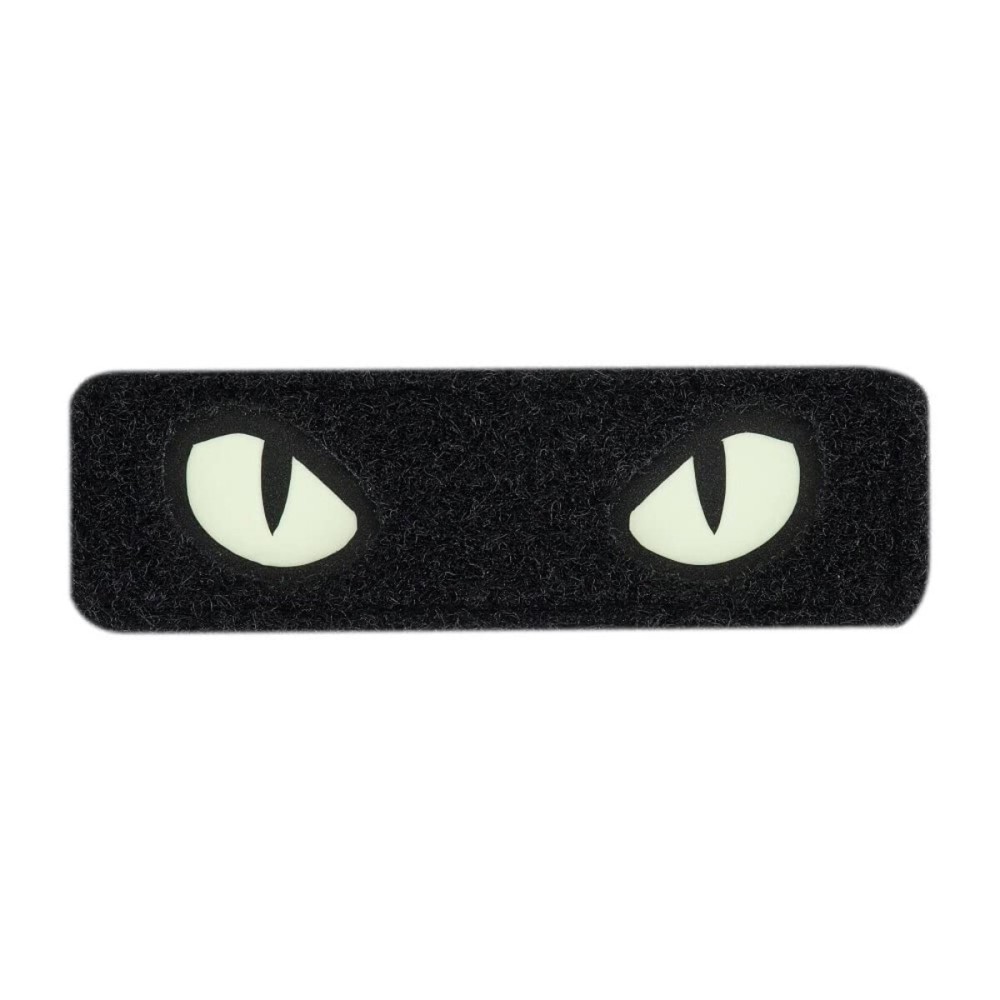 M-Tac Cat Eyes Soft Patch - Tactical Morale Patch for Military Gear - Army Combat Hook and Loop Patches (Black/GID)