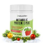 Metabolic Protein C-Plus Whey Protein Powder & Shake Meal Replacement with Vitamin C, L-Glutamine & Digestive Enzymes, Low Carb Protein Drink, Support Metabolism, Energy & Gut health 1.1lb Strawberry