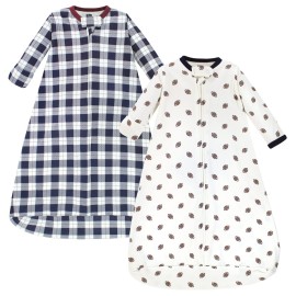 Hudson Baby Unisex Baby Cotton Long-Sleeve Wearable Sleeping Bag, Sack, Blanket, Football, 3-9 Months