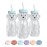 The 730 Project Honey Bear Straw Cup for Babies, 8-oz Honey Bear Cup with Lid, 3-Pack Therapy Learning Honeybear Straw, Baby Bottle Set, Blizzard AQUA