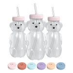 The 730 Project Honey Bear Straw Cup for Babies, 8-oz Honey Bear Cup with Lid, 3-Pack Therapy Learning Honeybear Straw, Baby Bottle Set, Cherry Blossom PINK