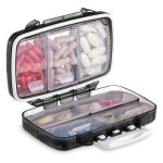 Fullicon Portable Pill Organizer Weekly, Small Travel Pill Case with 7 Compartment, Moistureproof and Airtight Pill Box, Travel Pill Holder for Vitamins/Fish Oils/Supplements