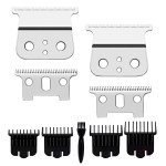 2 Pcs Replacement Blades Compatible with Andis 04710 and Andis 04521 hair Trimmer Compatible with Andis T Outliner & GTX Trimmer(sliver steel T blade + sliver steel blade)