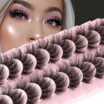 FANXITON Mink Lashes False Eyelashes Dramatic Full Mink Lashes Wispy 19 MM Natural Look 3D Fake Eyelashes 10 Pairs Pack