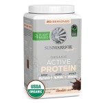 Sunwarrior Organic Plant Based Protein Powder | Vegan Organic Protein Powder with BCAA Amino Acids Plus Recovery Minerals & Botanicals | Non-GMO Soy Dairy & Gluten Free (Chocolate, 20 Servings)