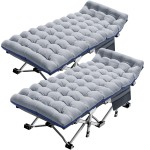 ABORON Heavy-Duty Folding Guest Bed for Adults, 500lb Capacity, Portable Extra Cot with 1246D Double Layer, Ideal for Indoor Guest Stays & Temporary Home Use