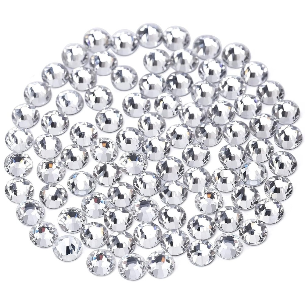 Novani Crystal Rhinestones, Flatback Loose Gemstones 1440pcs Glass Rhinestones for Clothes Shoes Crafts Makeup Nail Art and DIY Decorations(SS6, Crystal Clear)