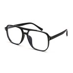 FEISEDY Blue Light Blocking Glasses Fake Nerd Clear Square Computer Lightweight Pilot Glasses Frame Oversized B2866