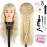 Beauty Star Mannequin Head with 80% Real Human Hair, Doll Head for Hair Styling, Cosmetology Training Manikin Practice Head with Clamp Stand and Braiding Kit (Suitable for Straightening, Curling)