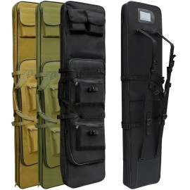 RUBY.Q 32/37/46 Rifle Bag, Black/Khaki/Green Tactical Long Rifle Backpack, Portable Shotgun Case for Firearm Storage and Transportation, Suitable for Outdoor Hunting Shooting (46 Black)