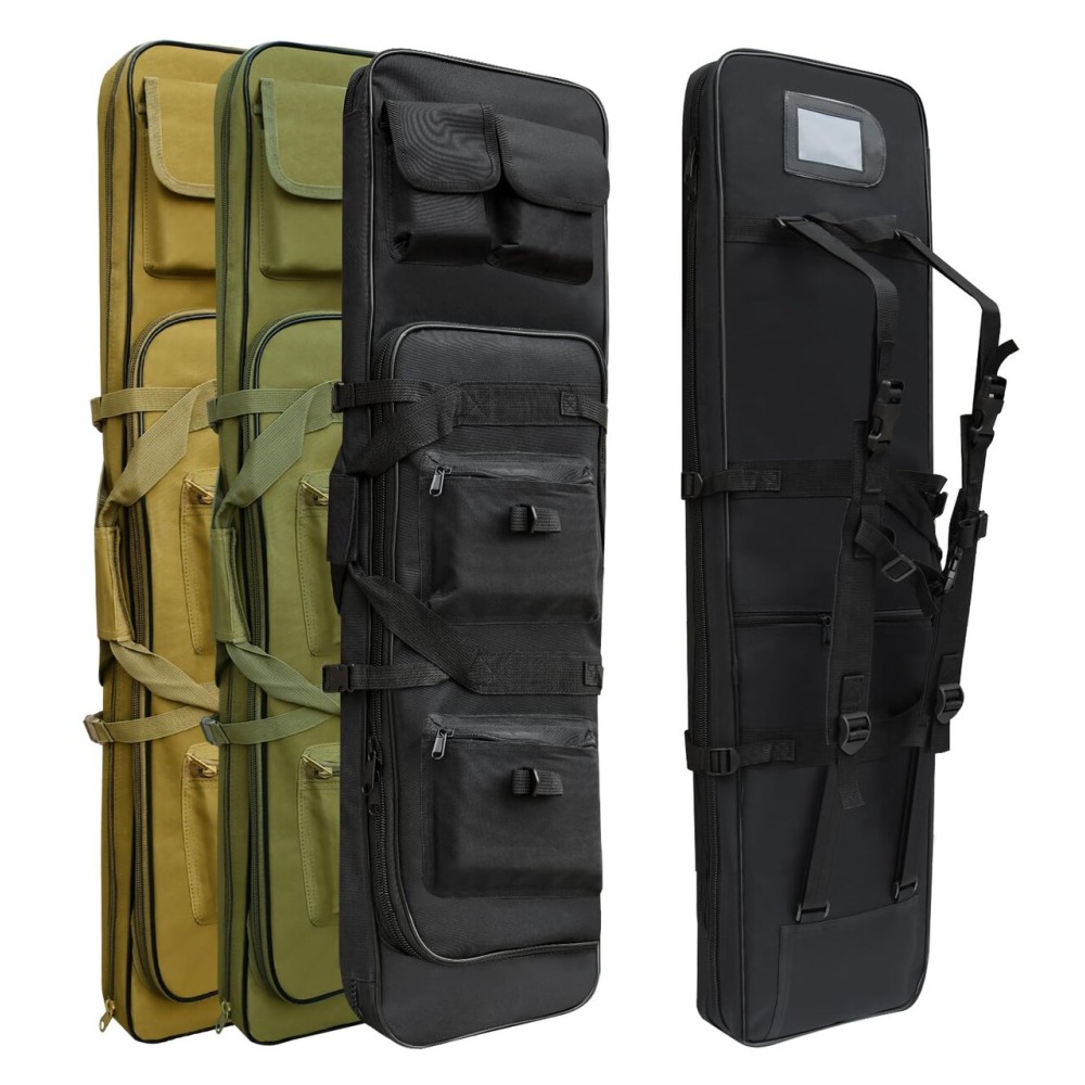 RUBY.Q 32/37/46 Rifle Bag, Black/Khaki/Green Tactical Long Rifle Backpack, Portable Shotgun Case for Firearm Storage and Transportation, Suitable for Outdoor Hunting Shooting (37 Black)