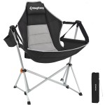KingCamp Hammock Camping Chair, Swinging Portable Folding Camp Chairs for Adults 400lbs Heavy Duty Foldable Oversized Rocker with Aluminum Alloy Frame Cup Holder Pillow for Outdoor Beach Patio Sport