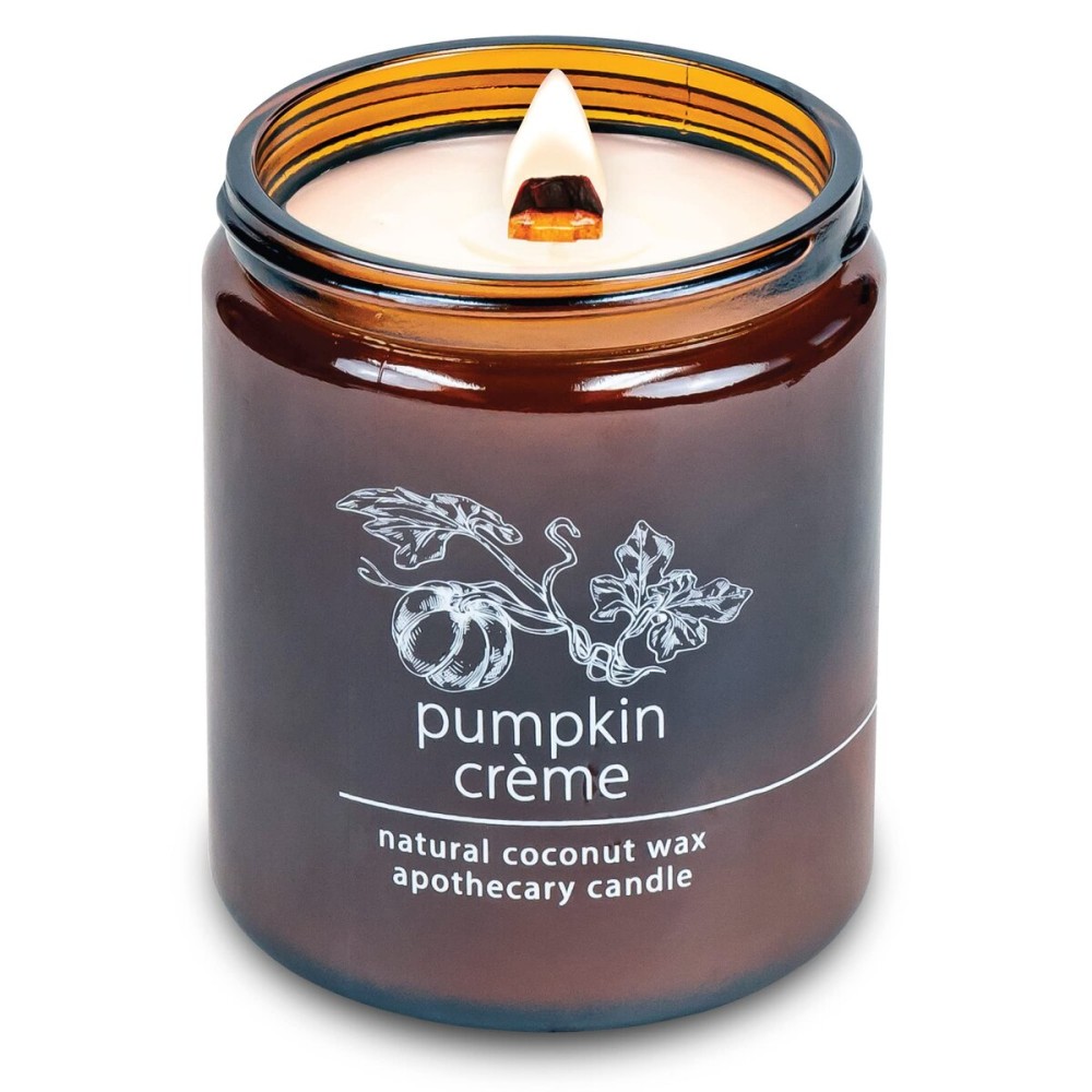 Hemlock Park Crackling Wood Wick Candle Handcrafted with Natural Coconut Wax (Standard 8 oz, Pumpkin Crme)