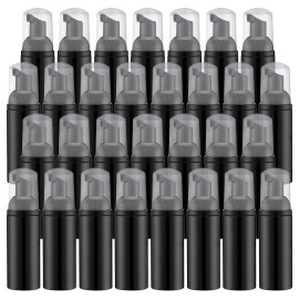 2oz Foam Pump Bottle (30PCS) Empty Travel Foaming Dispenser for Hand Soap, Lash Cleanser, Shampoo (60ml, Black