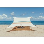 Neso Grande Portable Beach Tent Sun Shelter - Lightweight Beach Shade Canopy - Easy Setup for Family Outings - Patented Reinforced Corners - UPF 50+ Sun Protection - 7ft Tall, 9 x 9ft - Rainbow