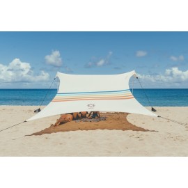 Neso Grande Portable Beach Tent Sun Shelter - Lightweight Beach Shade Canopy - Easy Setup for Family Outings - Patented Reinforced Corners - UPF 50+ Sun Protection - 7ft Tall, 9 x 9ft - Rainbow