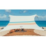 Neso Portable Beach Tent Sun Shelter with Sand Anchor - Lightweight Beach Shade Canopy - Easy Setup for Family Outings - Patented Reinforced Corners - UPF 50+ Sun Protection - 7 x 7ft - Rainbow