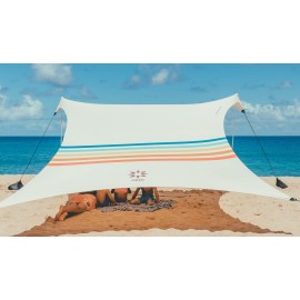 Neso Portable Beach Tent Sun Shelter with Sand Anchor - Lightweight Beach Shade Canopy - Easy Setup for Family Outings - Patented Reinforced Corners - UPF 50+ Sun Protection - 7 x 7ft - Rainbow