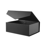 BLK&WH Gift Box 10.5x7.7x3.8 Inches With Magnetic Lid, Collapsible Groomsman Box (Matte Black)