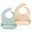 AVA + OLIVER Waterproof Silicone Bib Set with Adjustable Neck Closure - Durable Silicone Bibs for Babies - Set of 2 (Sea Animals)